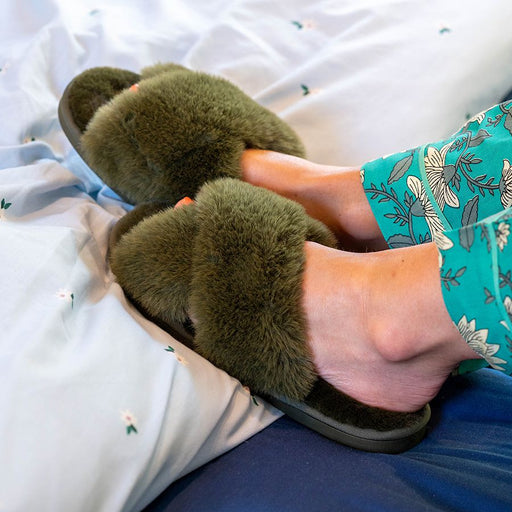 Olive Green Luxury Slippers