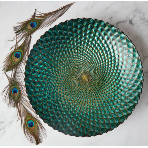 Peacock Glass Bowl