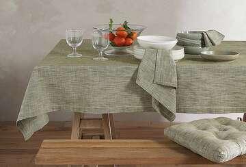 Chambray Tablecloth Olive