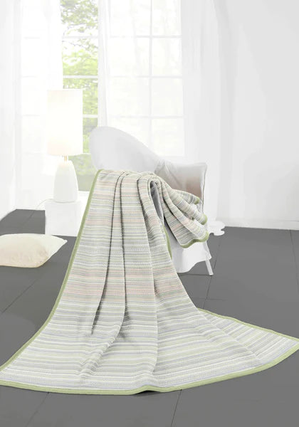 Stripe Sage Blanket