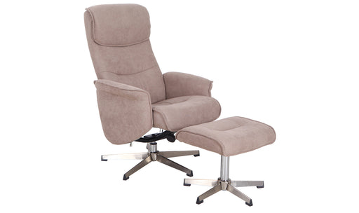 Sand Rayna Recliner with Footstool