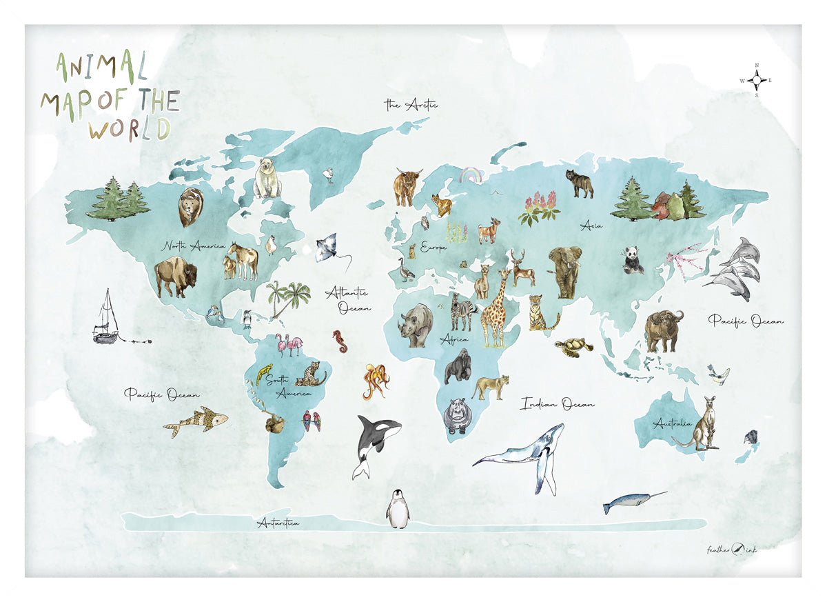 Animal Map Of The World