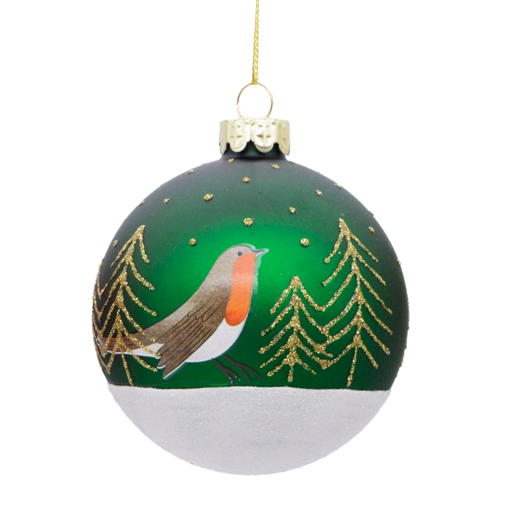 Green Robin Bauble
