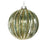 Green & Gold Ribbed Bauble