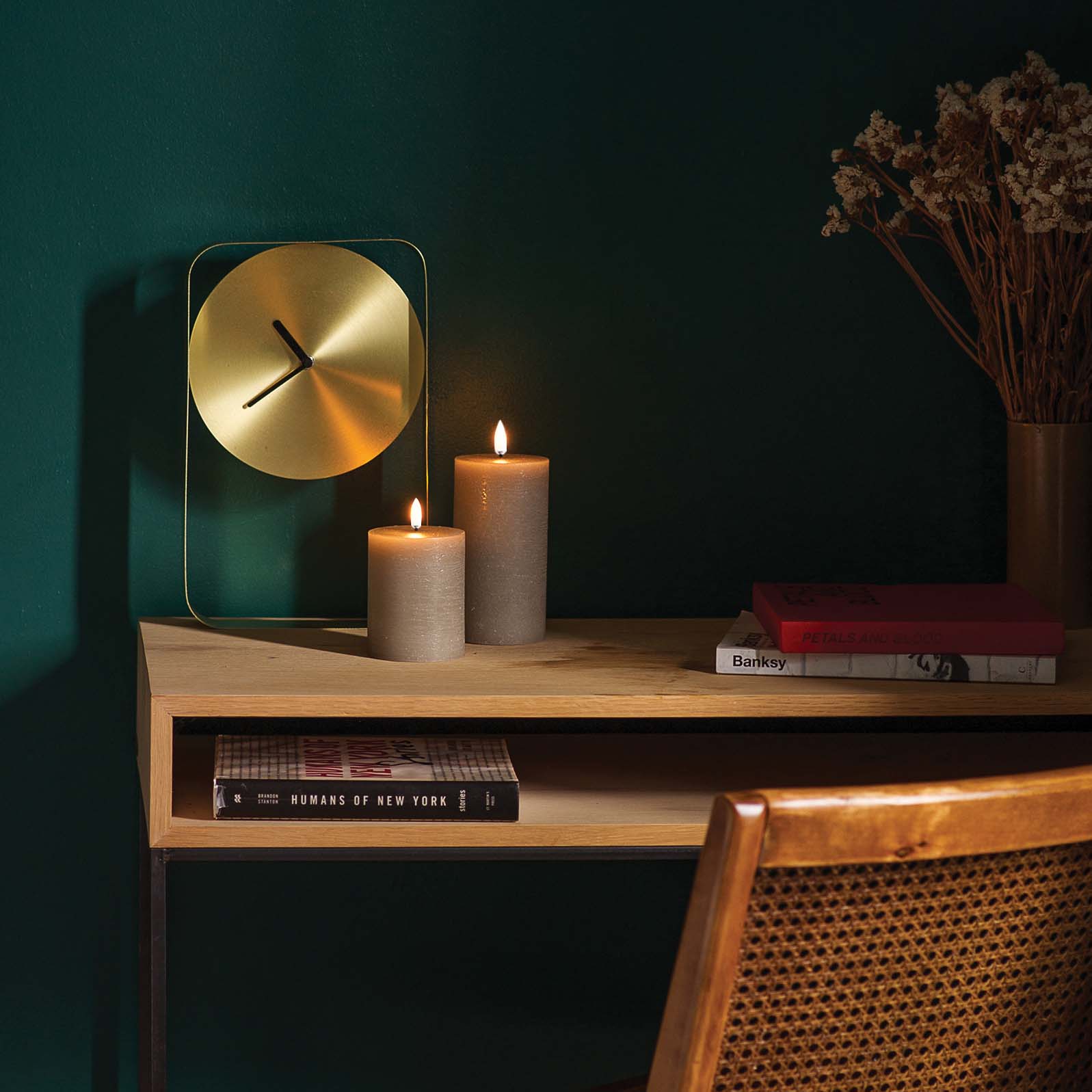 Beige | LED Medium Pillar Candle