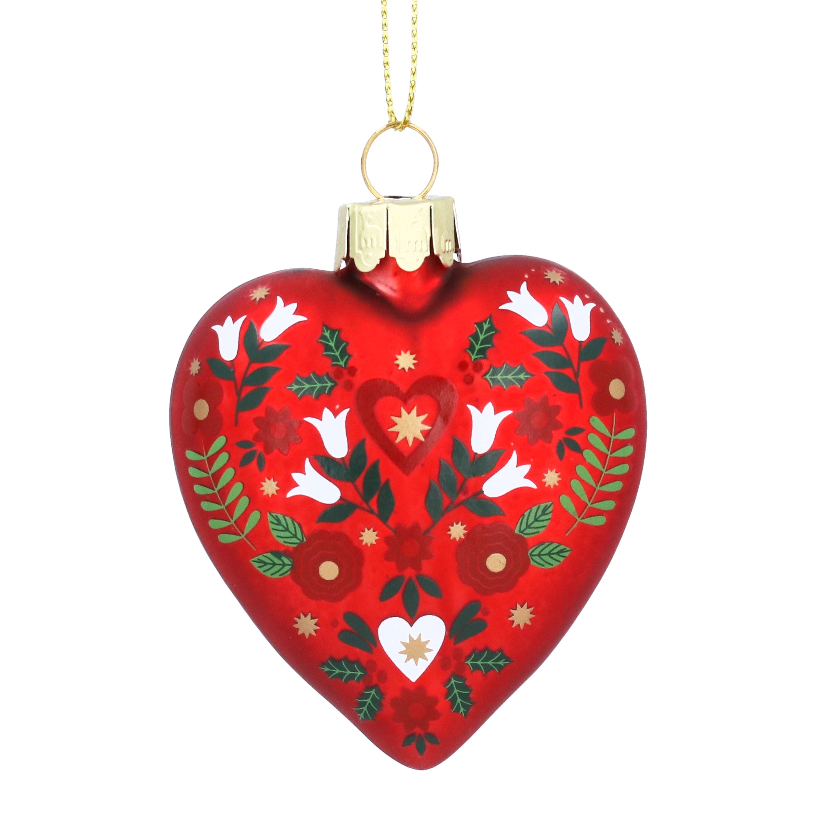 Alpine Heart Bauble | Matt Red