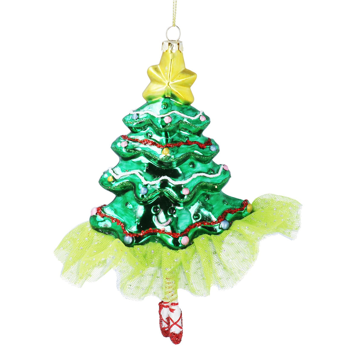 Glass Hanging Decoration | 16cm | Tree w Tutu