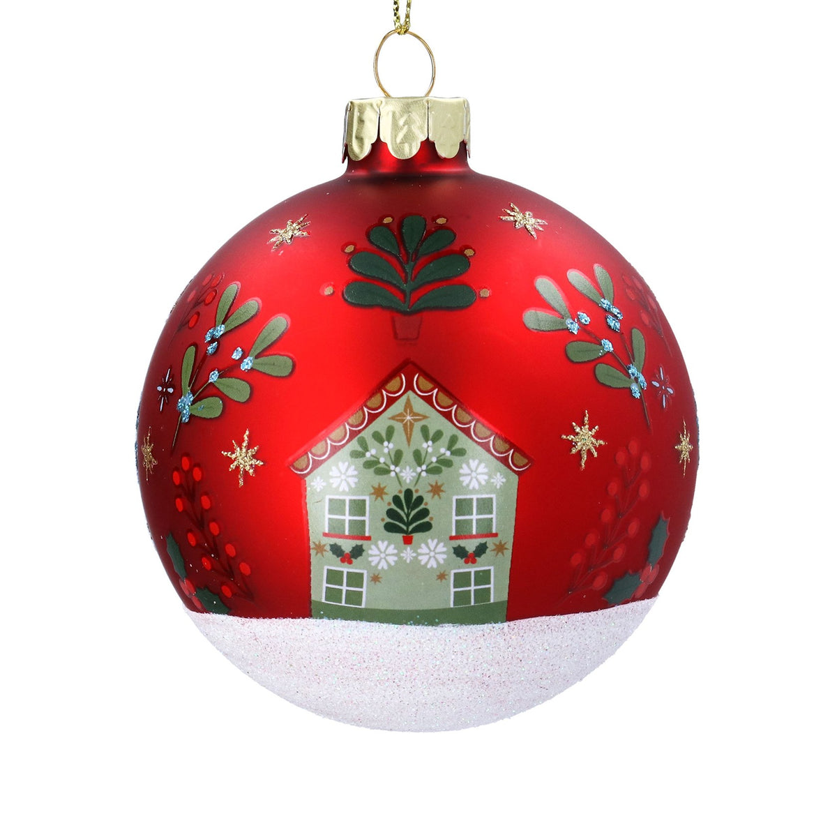 Christmas Glass Bauble | 8cm | Red Alpine House