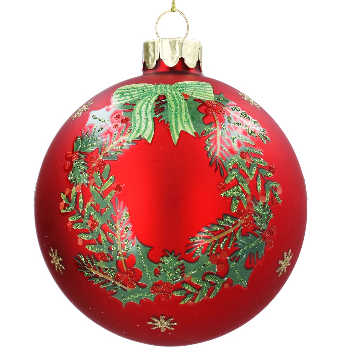 Red with Grenn Wreath | Christmas Bauble