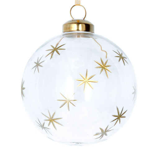 Gold Etched Stars Bauble