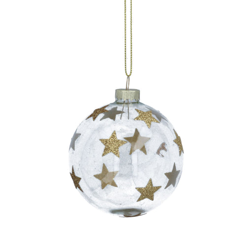 Gold Stars Glass Bauble