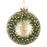 Antique Gold & Green Beaded Wreath Bauble