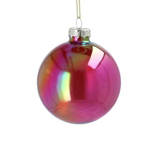 Cerise Lustre Glass Bauble