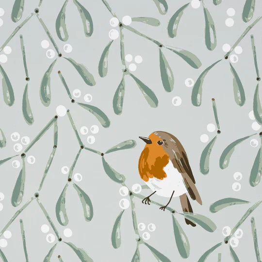 Mistletoe & Robin Recycled Cotton Blend Tea Towel in Beige