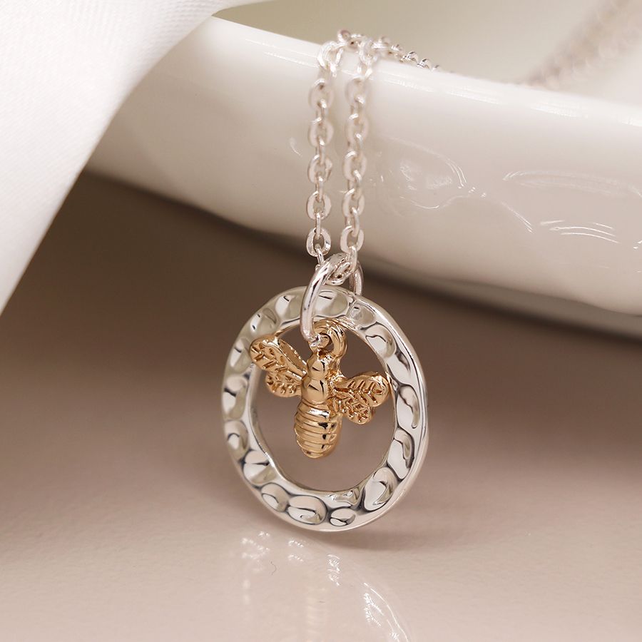 Hammered Hoop & Golden Bee