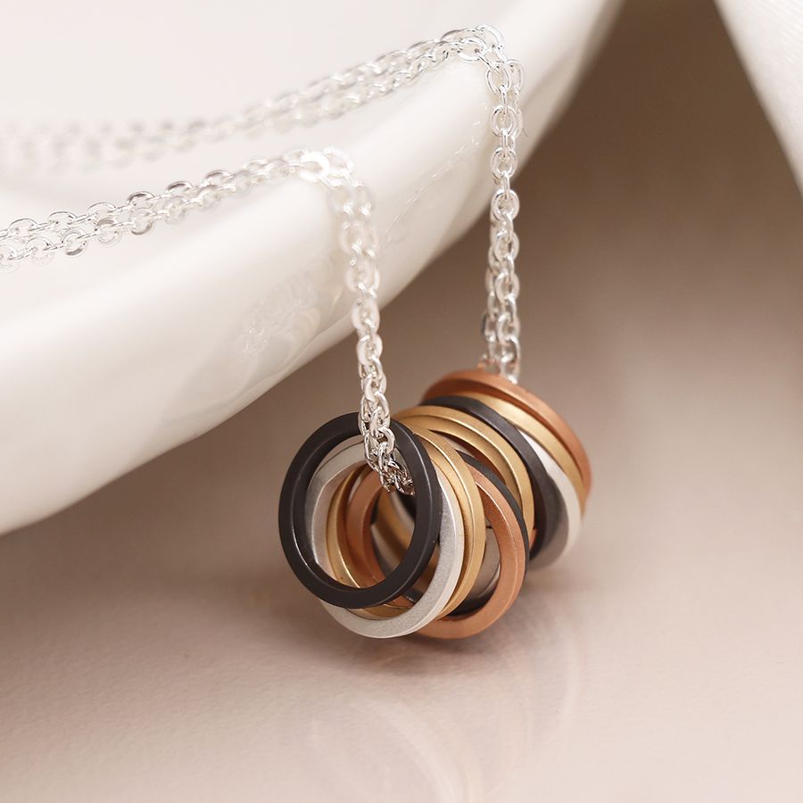 Mixed Metallic Hoop Necklace