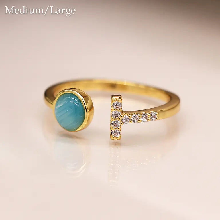 Blue T-Bar Ring