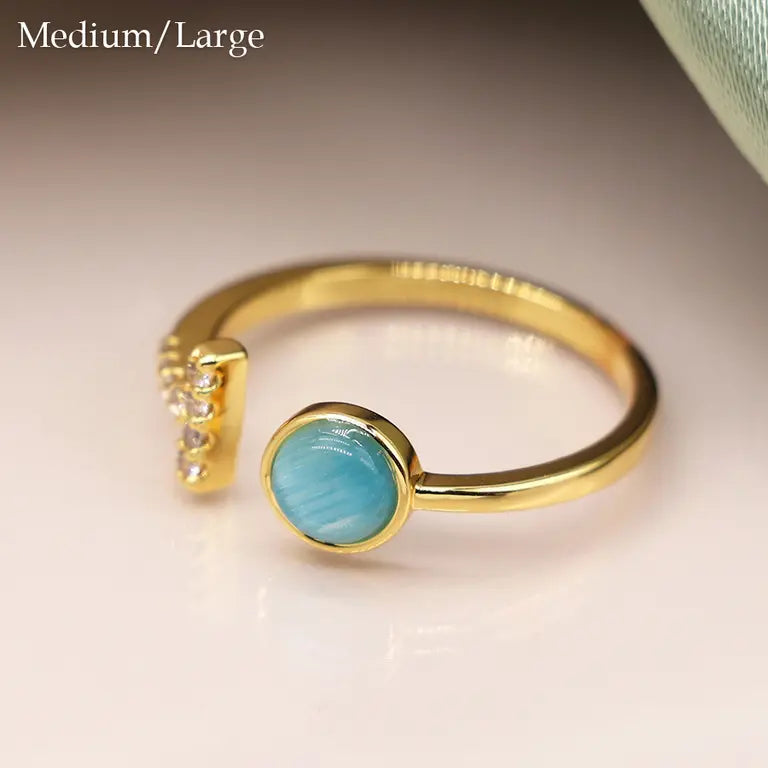 Blue T-Bar Ring