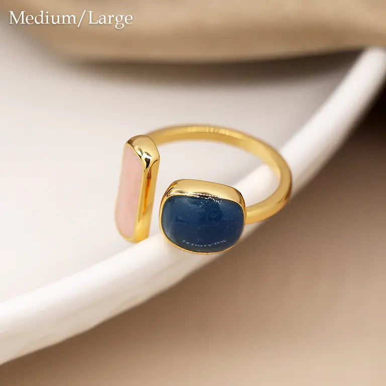 Abstract Blue & Pink Ring