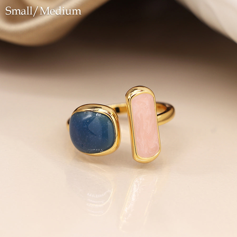 Abstract Blue & Pink Ring