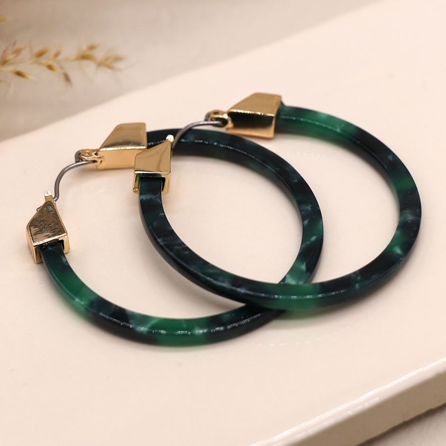Green Resin Earrings