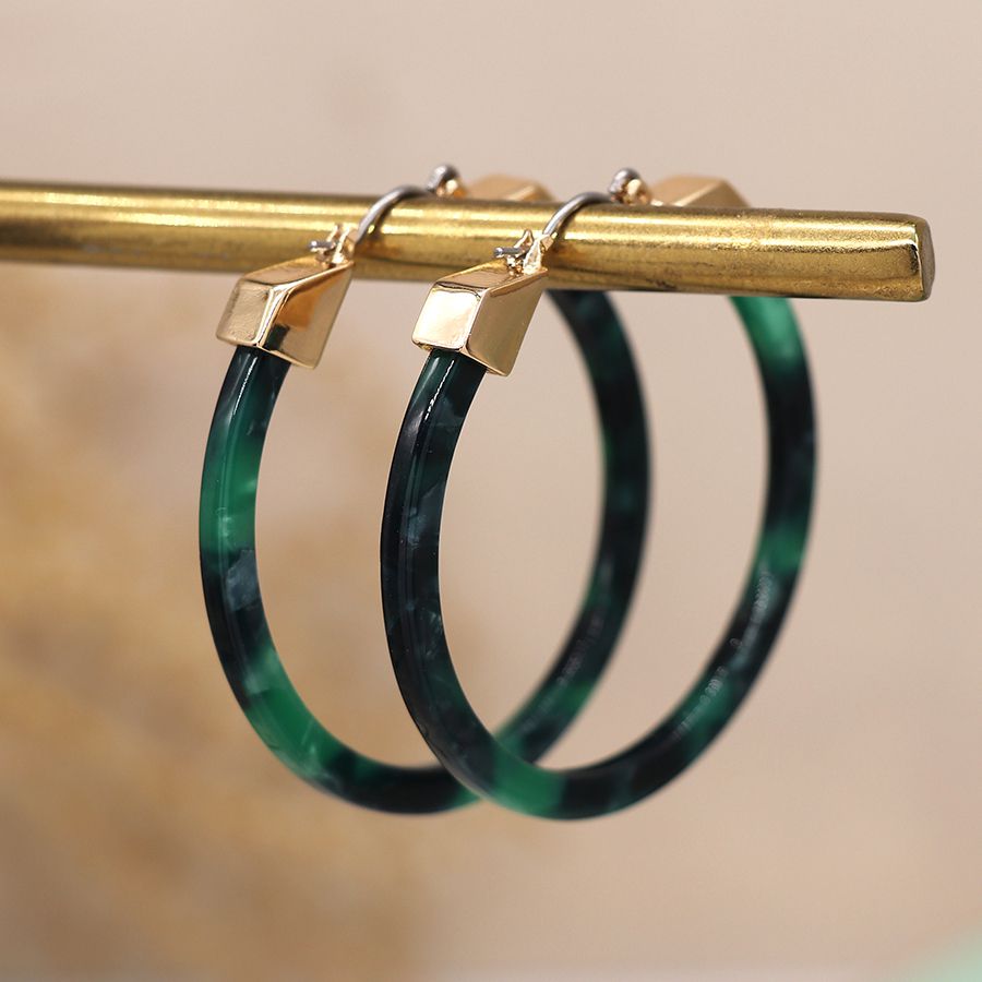 Green Resin Earrings