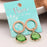 Golden Scratched Green Earrings