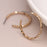 Medium Cube Bead Hoops | Golden