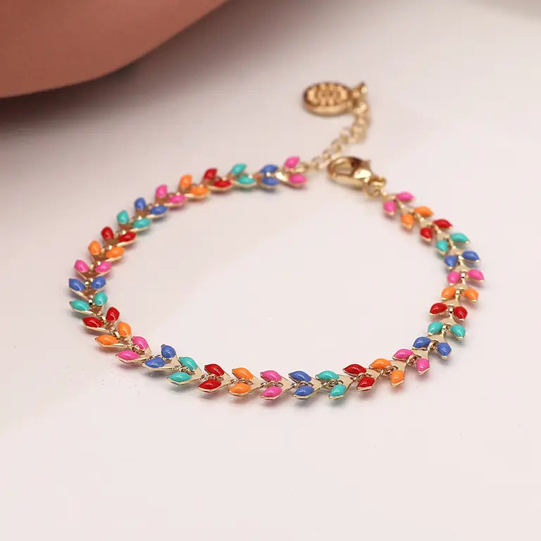 Multicoloured Leaf Droplet | Bracelet