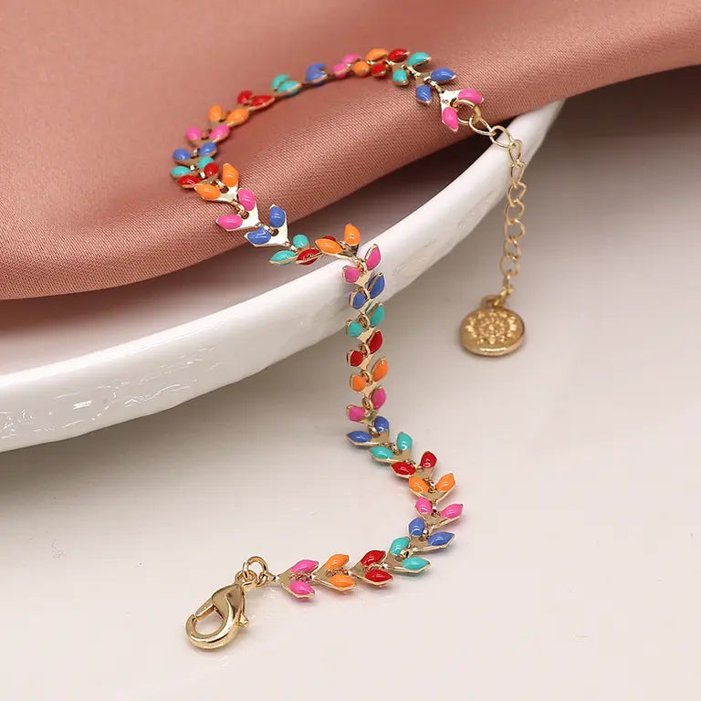 Multicoloured Leaf Droplet | Bracelet