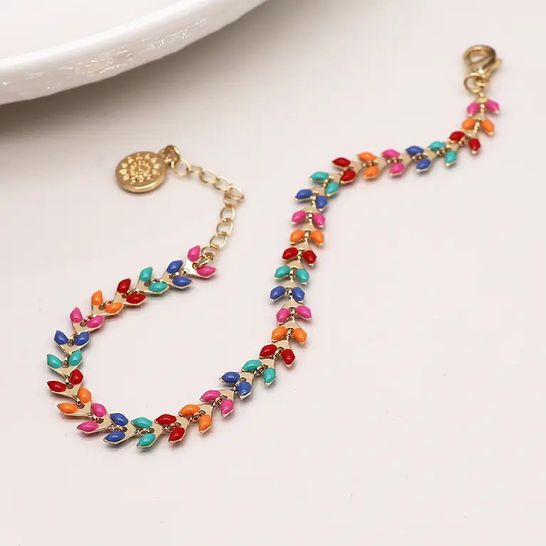Multicoloured Leaf Droplet | Bracelet