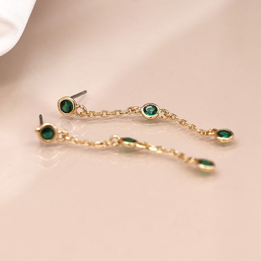 Green Bezel Earrings