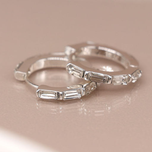 Silver Plated Oblong Hoops