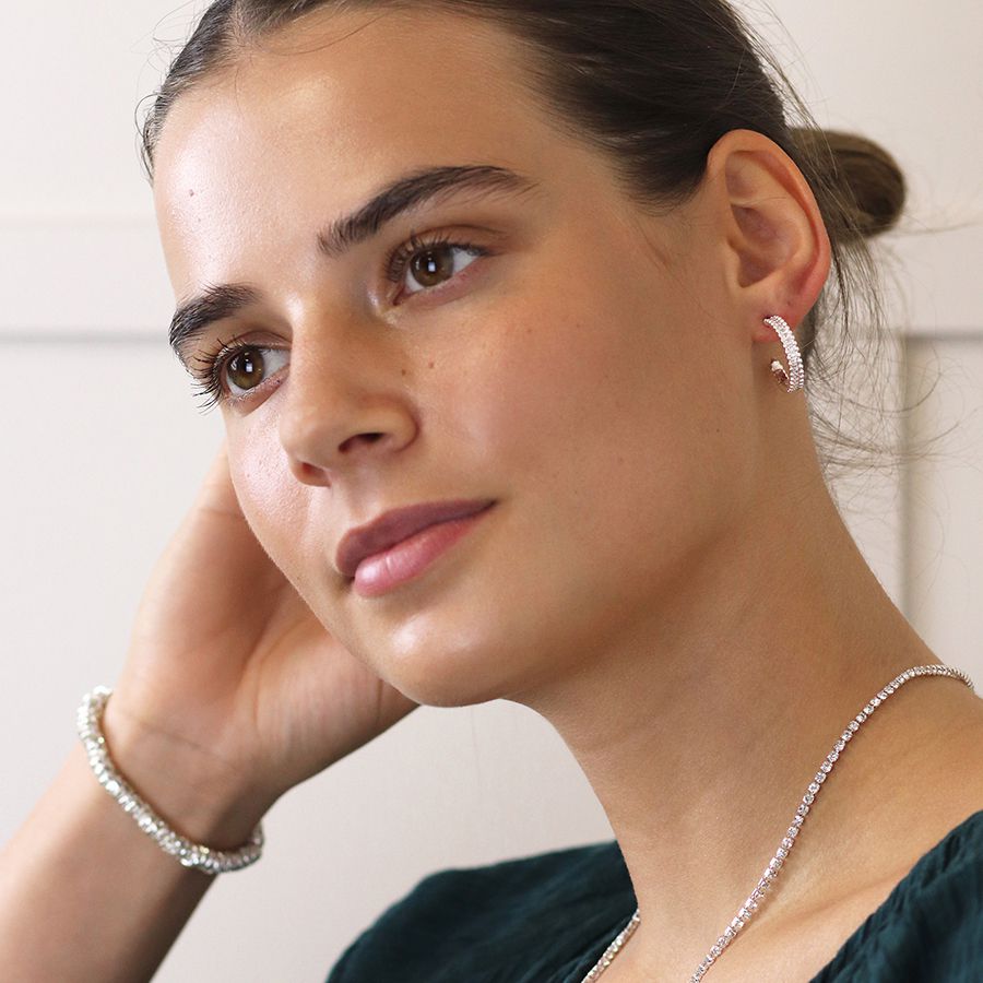 Bobble Edge | Silver Plated Hoops