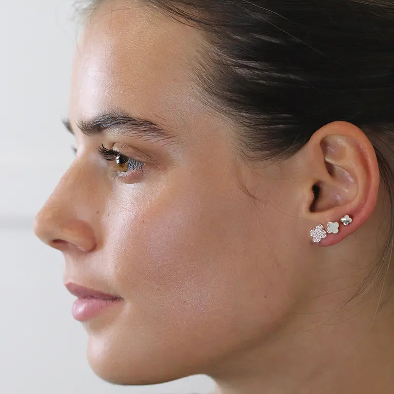 Triple Quatrefoil Stud Set