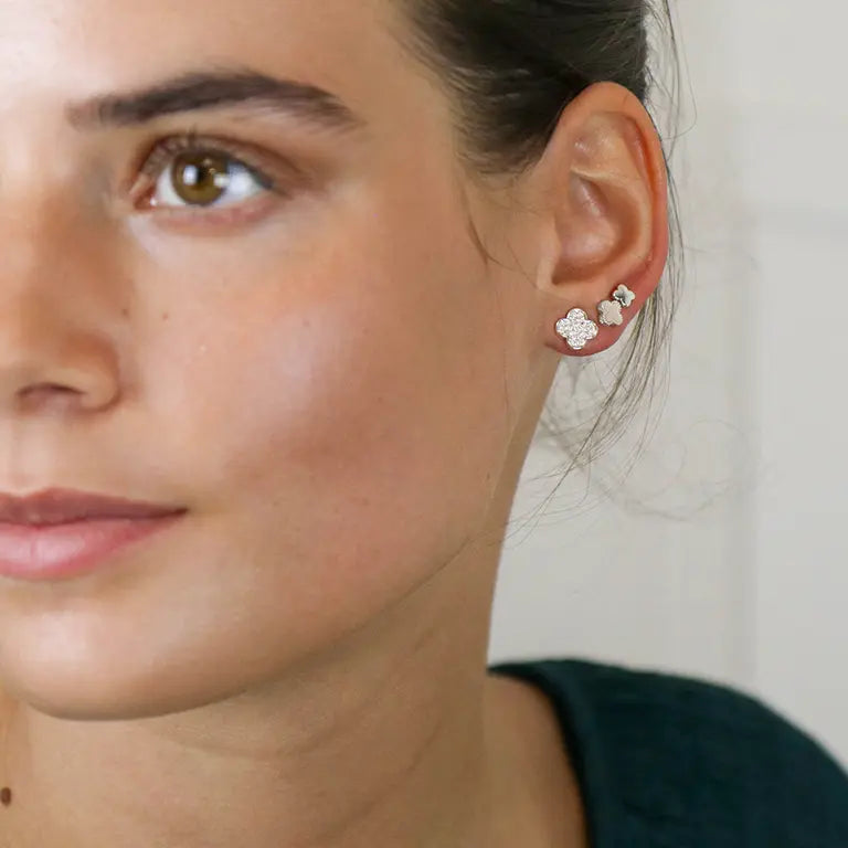 Triple Quatrefoil Stud Set