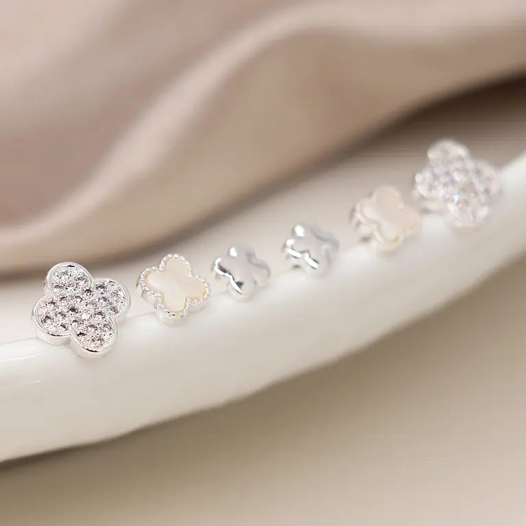 Triple Quatrefoil Stud Set