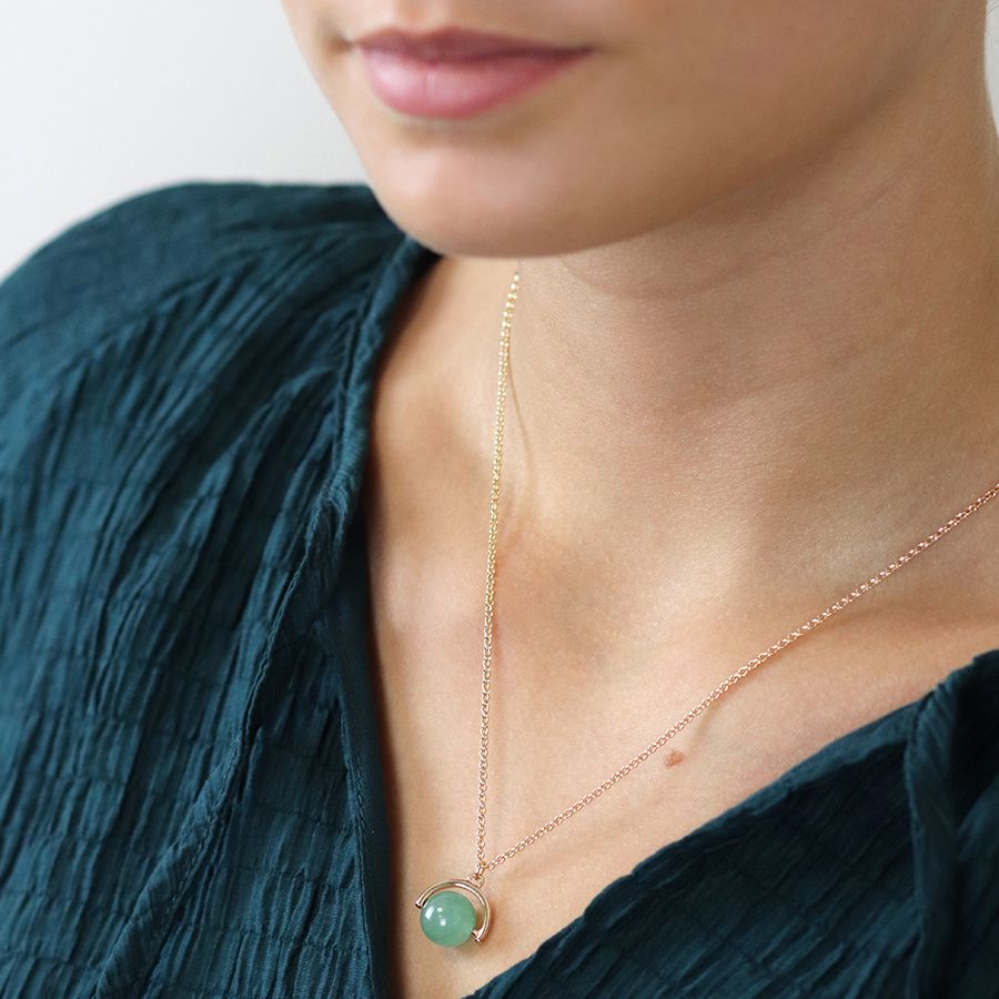 Suspended Green Bead | Necklace