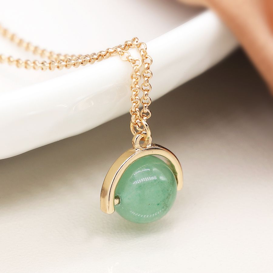 Suspended Green Bead | Necklace