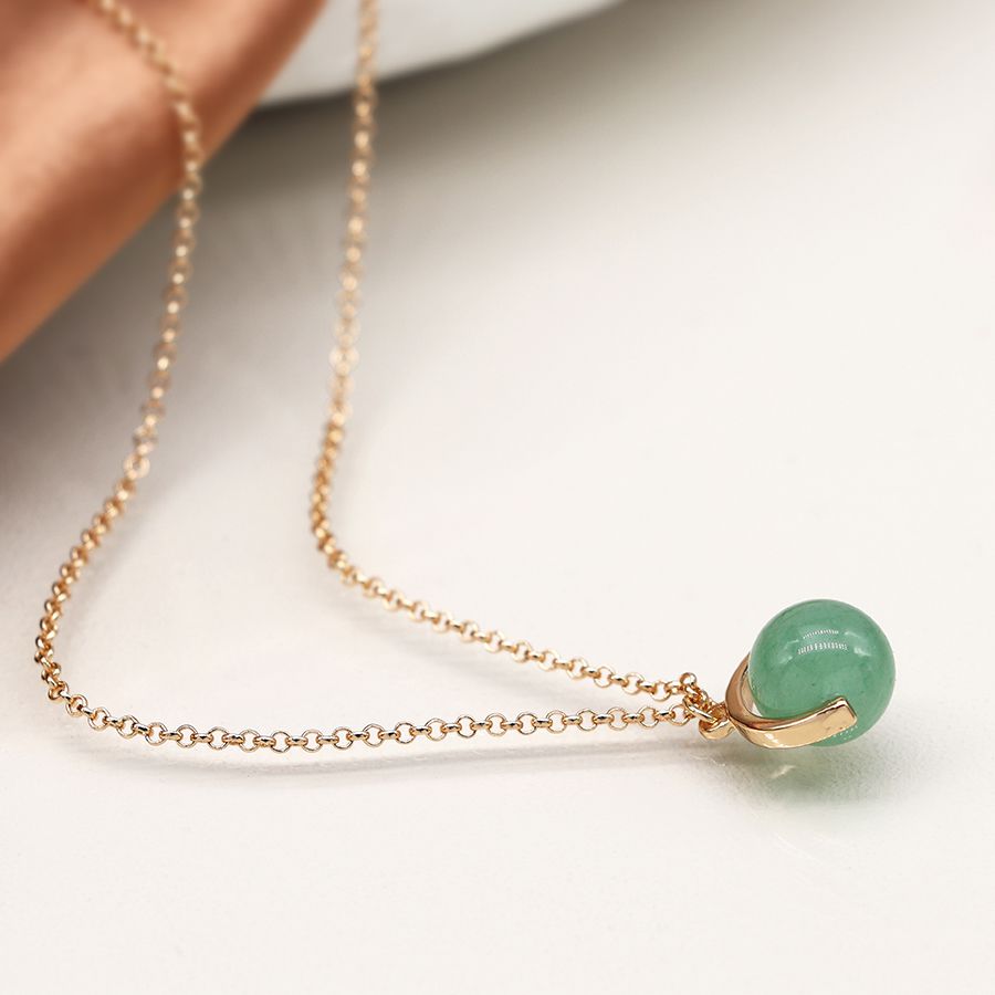 Suspended Green Bead | Necklace