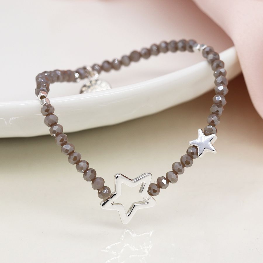 Grey Beads | Star Bracelet