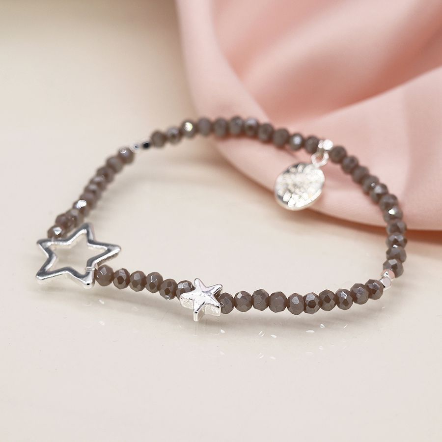 Grey Beads | Star Bracelet