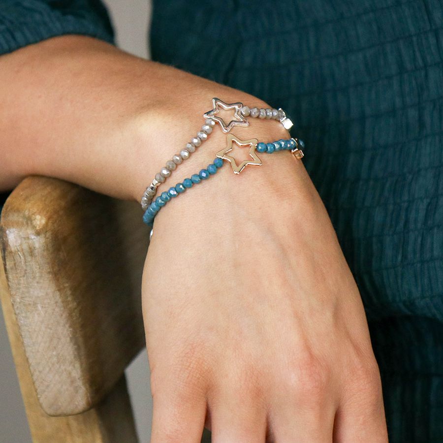 Grey Beads | Star Bracelet