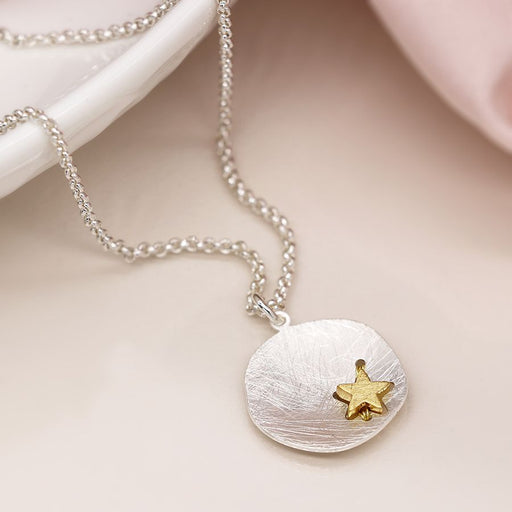 Scratched Finish Disc | Necklace