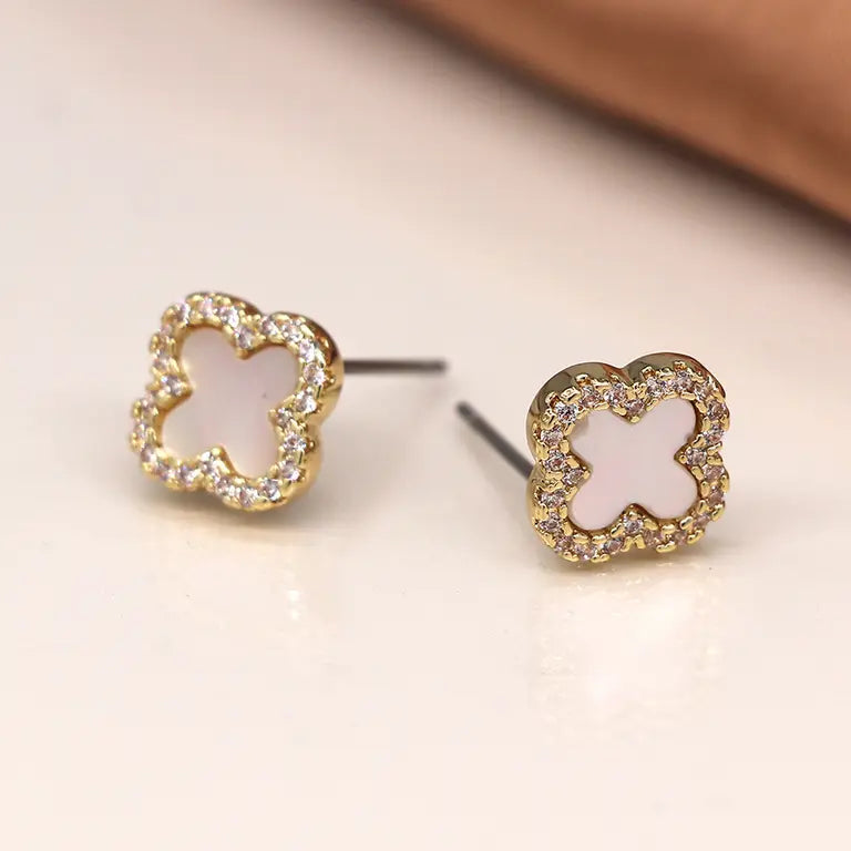 Glam Quatrefoil Studs
