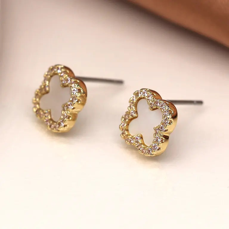Glam Quatrefoil Studs
