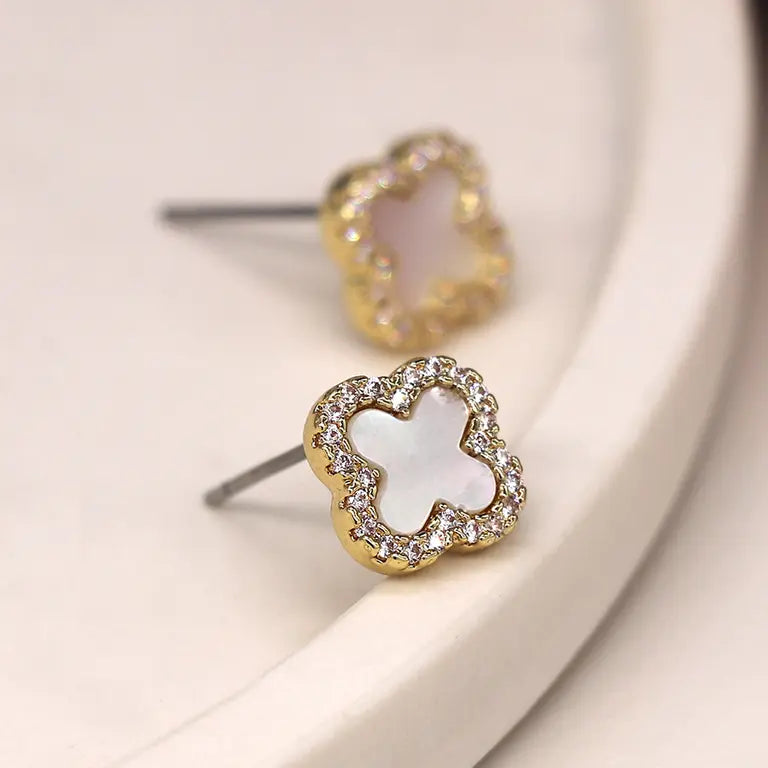 Glam Quatrefoil Studs