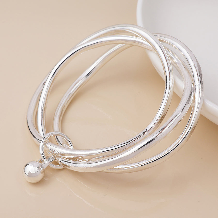 Bracelet Stack with Ball Charm