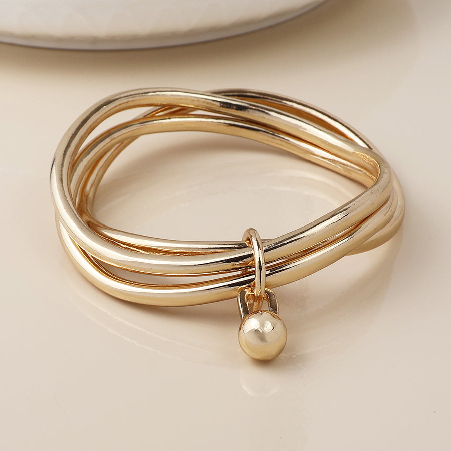 Bracelet Stack with Ball Charm