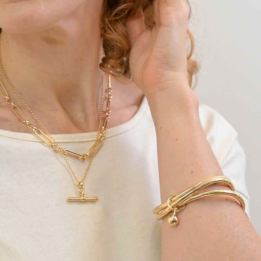 Bracelet Stack with Ball Charm